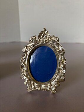 Ornate Silver-Tone Oval Mini Photo Frame By Lillian Vernon